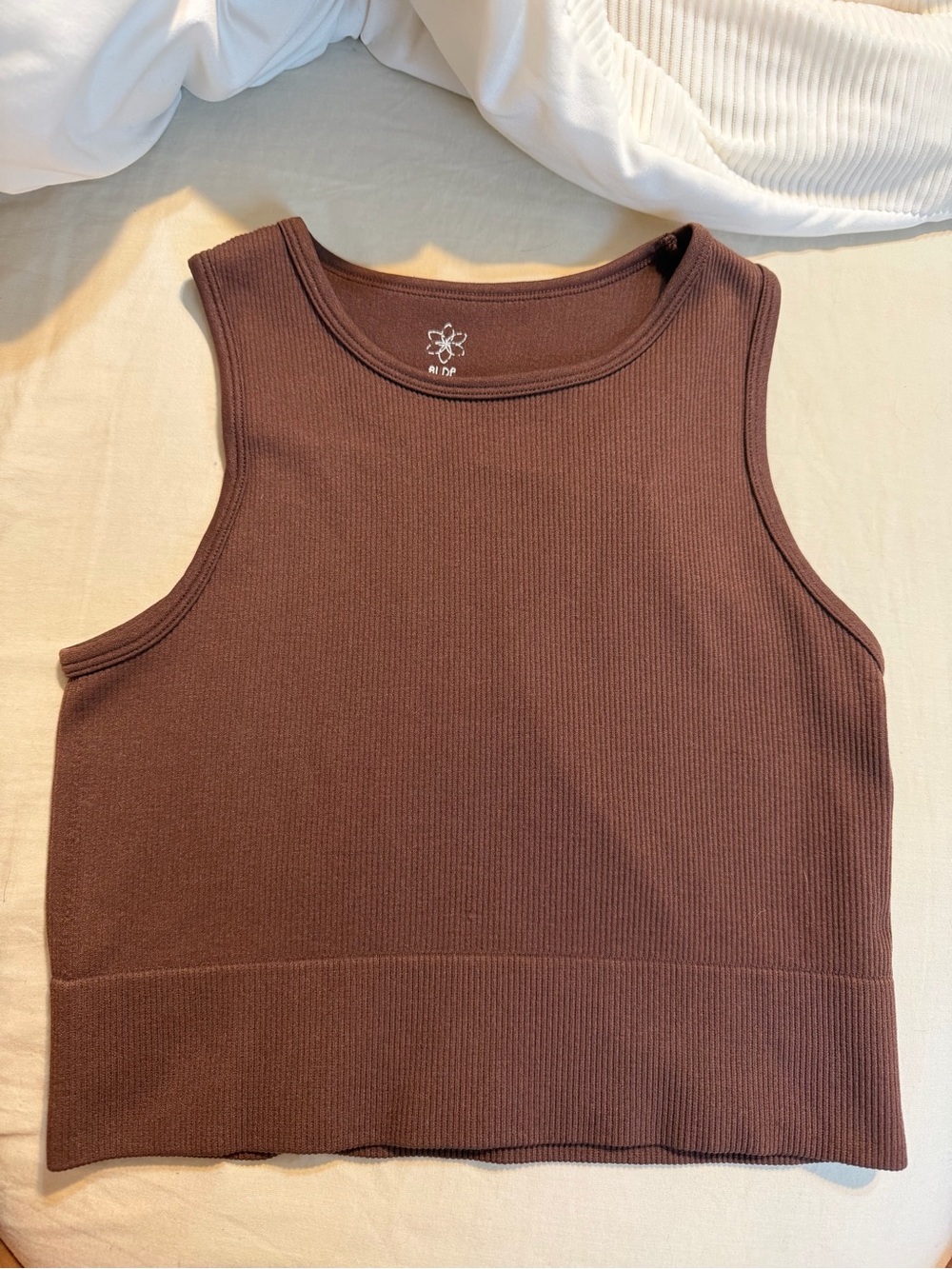 T.J.Maxx Chocolate Brown Ribbed Crop Tank
